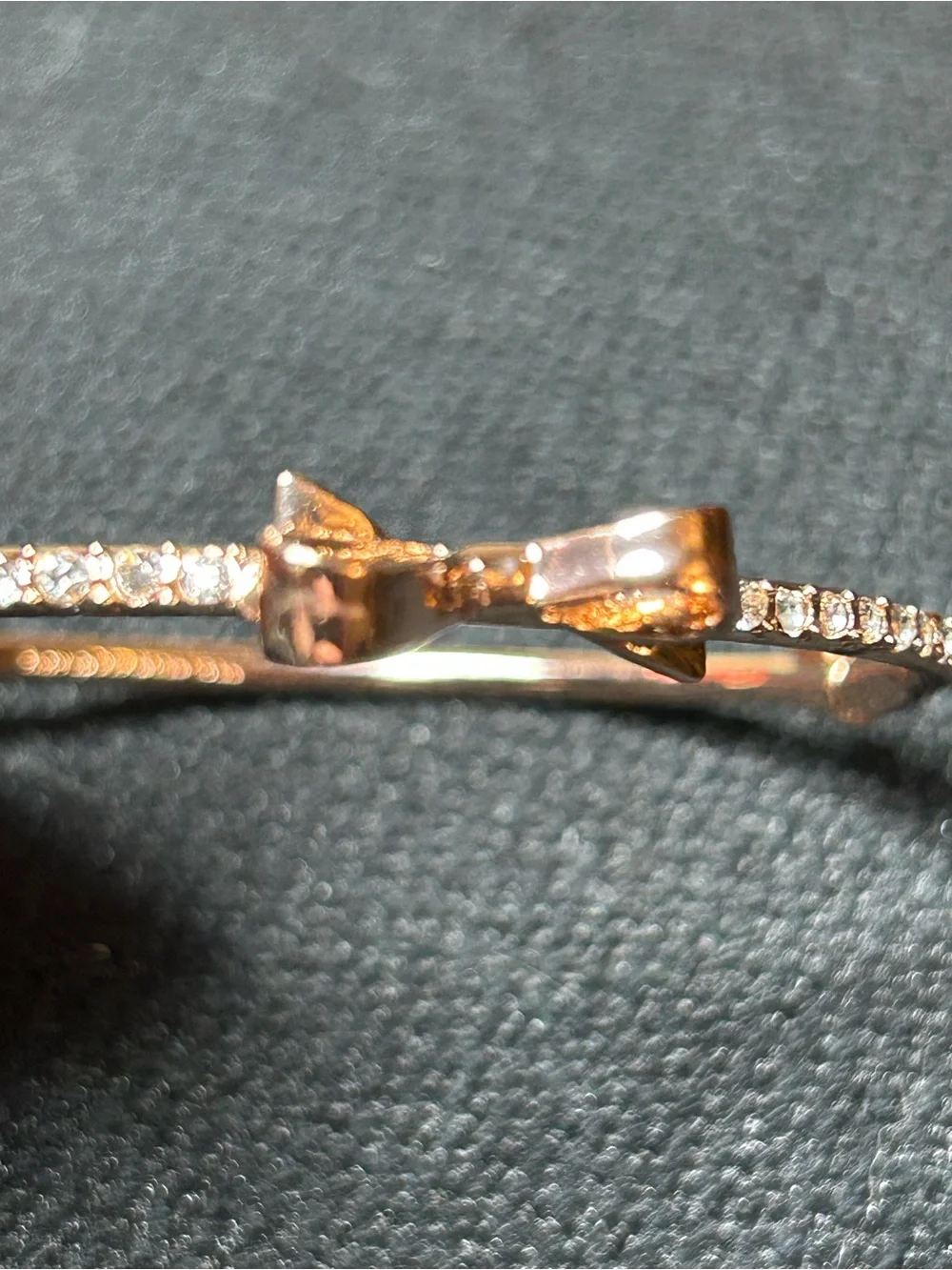 Kate Spade New York Gold-Tone Bow Bangle Bracelet with Crystal Accents - Picture 3 of 9